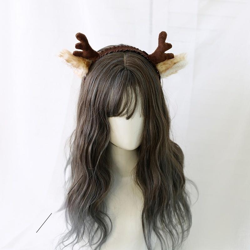 Xiaogui - Christmas Sweet Red Lolita KC Cute Elk Antlers Headwear Brown Antler KC