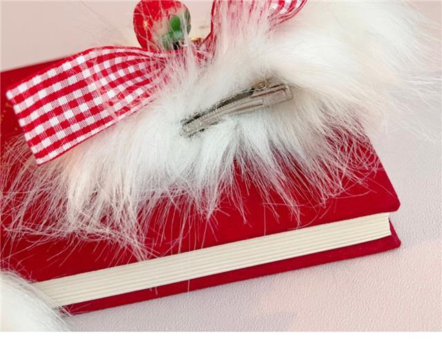 Original Handmade Faux Fur Plush Cat Ear Animal Ear Bow Hair Clip Side Clip Black Pink Japanese Lolita