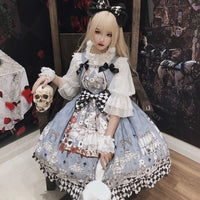 1st Anniversary - Mourning Alice - Gothic Blue JSK Dress - Smoky Blue JSK Dress / S