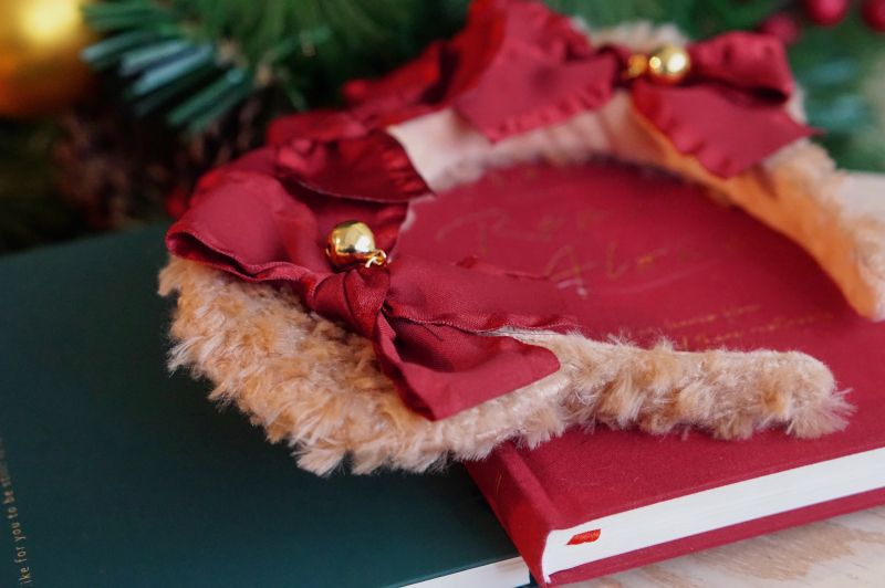 Original Handmade Lolita Bear Ear Bow Hairband - Christmas Themed Hair Accessory