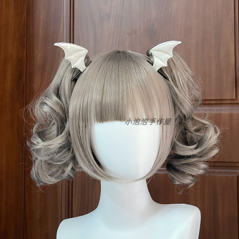 Black Devil Wings Hair Clip Bat Side Clip Bowknot Quirky Halloween Headwear Lolita Gothic Subculture