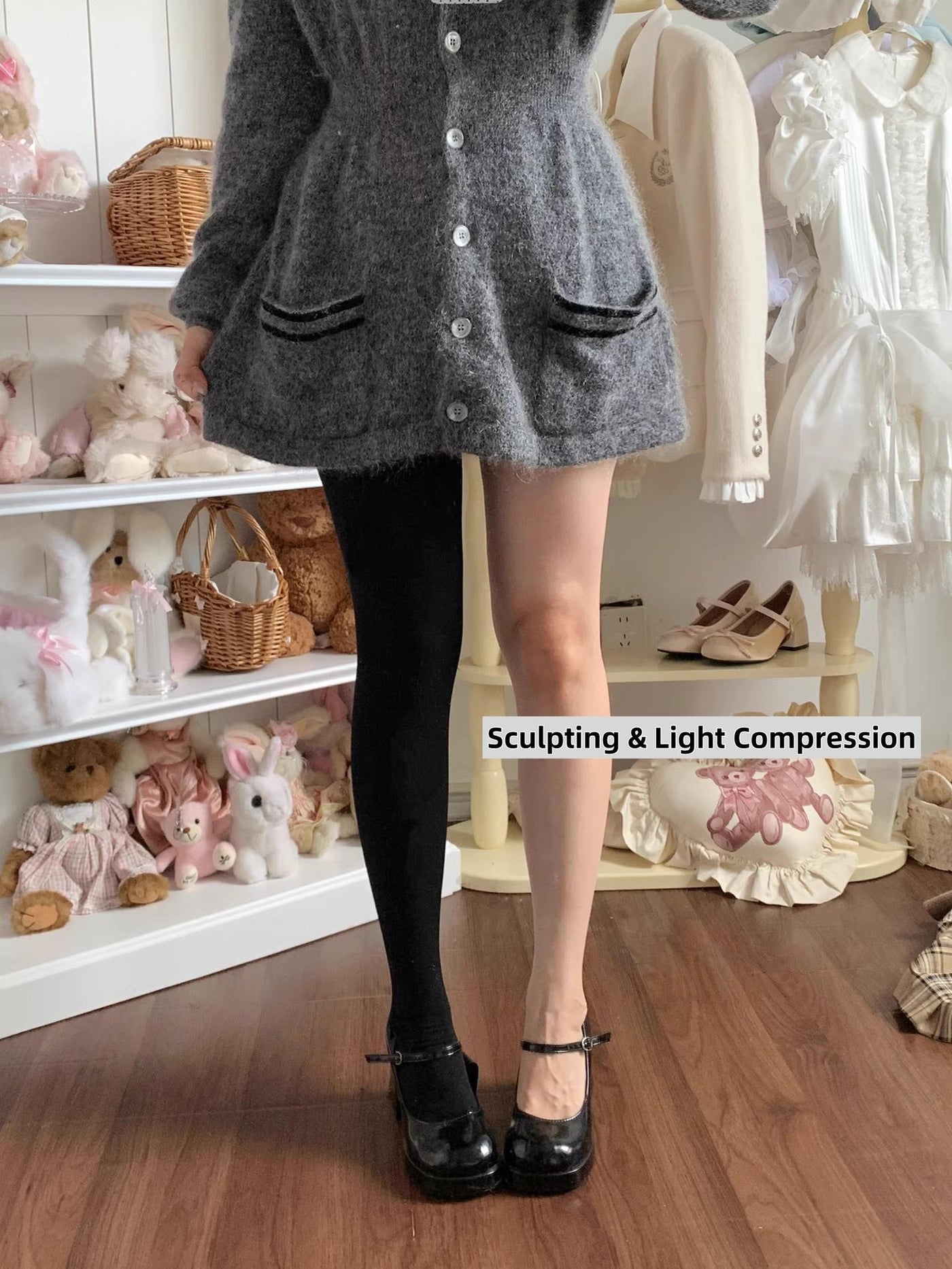Roji Roji - Solid Lolita Winter Pantyhose - Thickened Velvet Socks