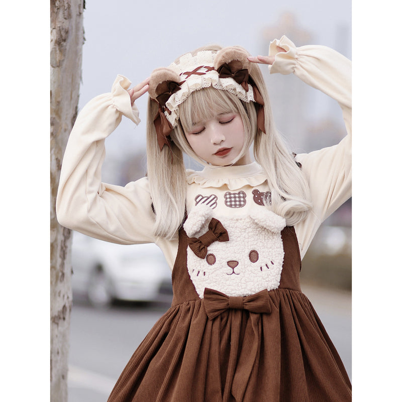Original Handmade Bear Headband Lolita KC BNT Animal Ear Coffee Color