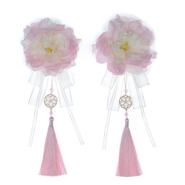 Japanese Lolita Girl Hair Accessories Cosplay Party Props Hair Clips Tassel Hair Accessories Bowknot Hairpins - Lolita Fetch