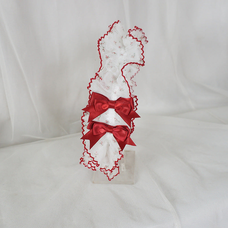 Doll Lace Bow Headband Handmade Lolita Headband Forest Style Versatile Cute Sweet Adorable Girl Hair Accessory for Women