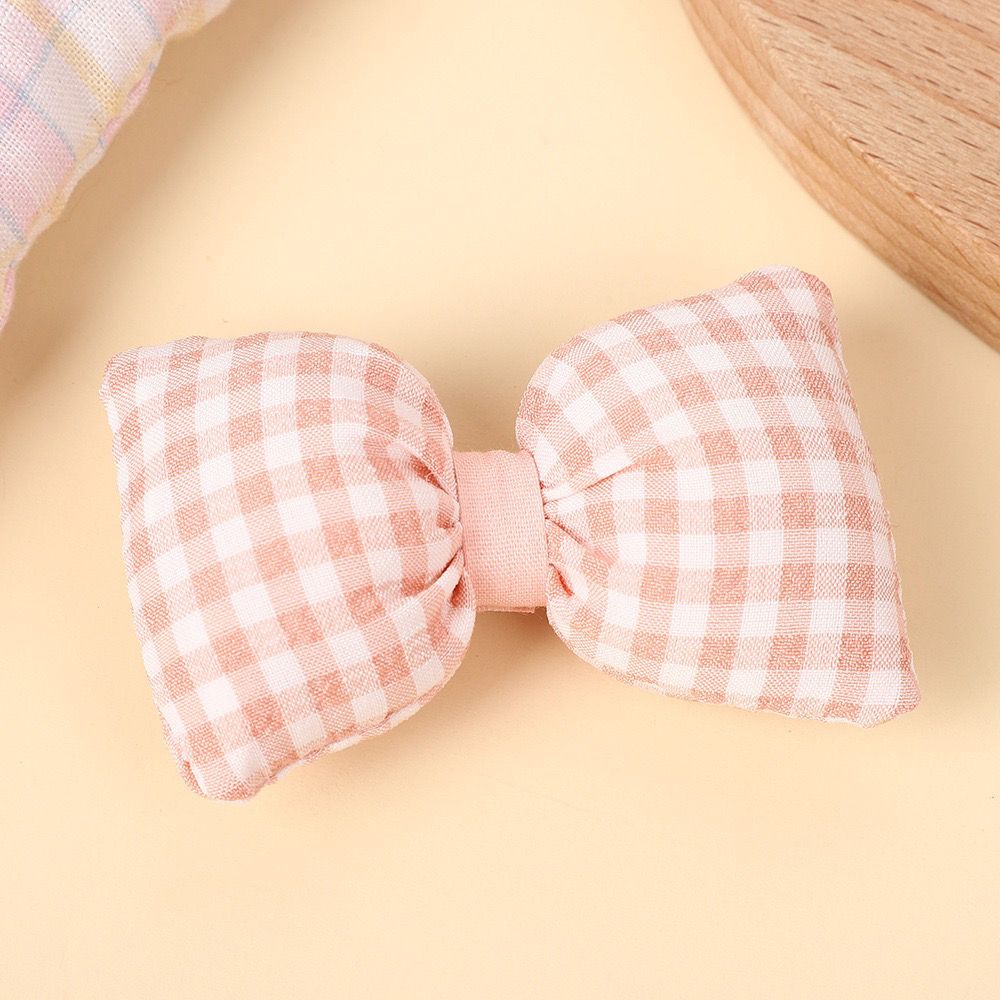 Handmade - Padded Gingham Bow - Brooch or Craft Accent - detail view 17