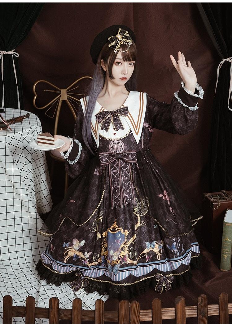 OCELOT - Classic Lolita OP Sailor Collar - Elegant Lolita Dress OP Dress