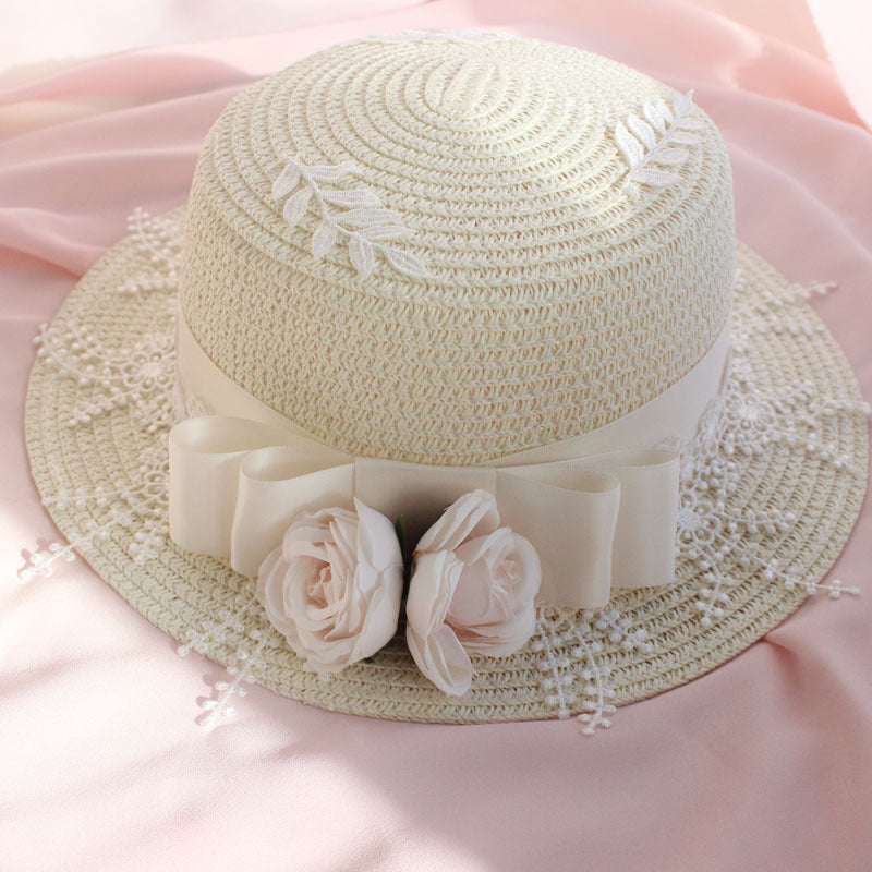 Lolita Daily Elegant Sun Hat Bowknot Straw Hat Universal Versatile Lolita Hat