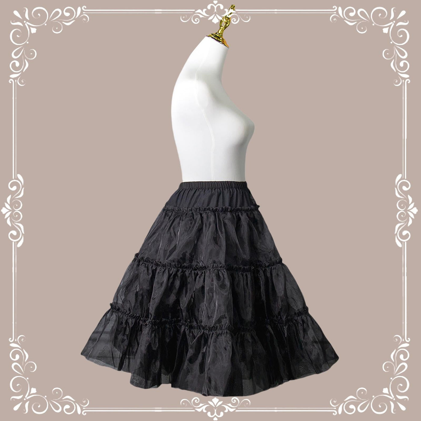 Aurora&Ariel - A Line Daily Wear - 60 cm cotton-lined organza petticoat