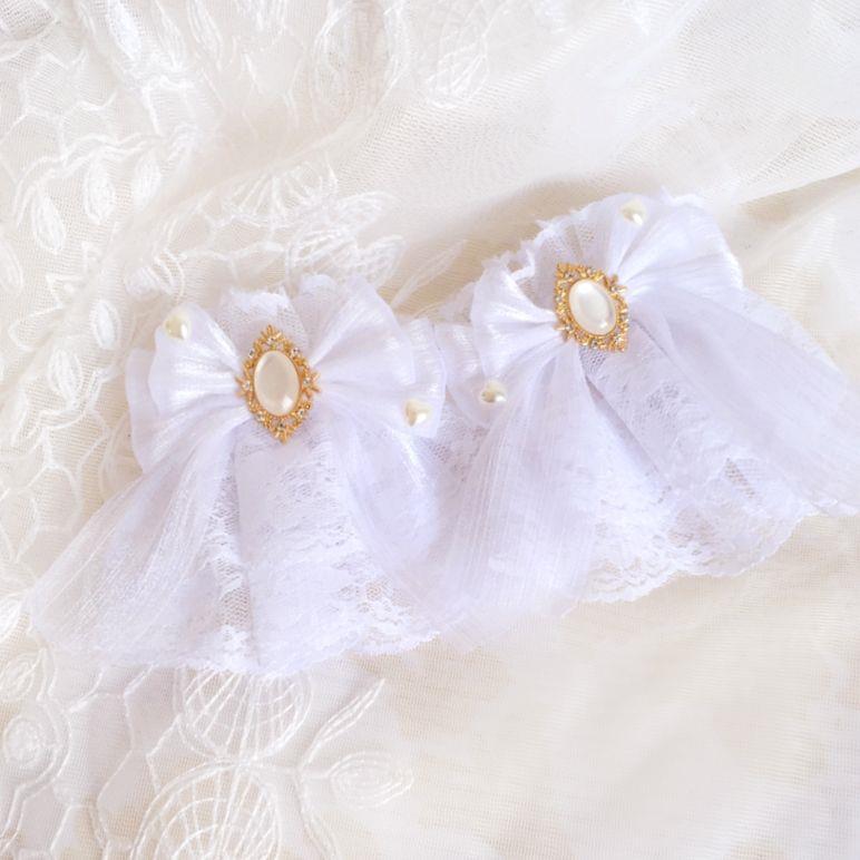 Multicolor  Sweet Lace Lolita Hair Accessories Dark Red Lolita Tulle Bow Hand Sleeves Bracelet