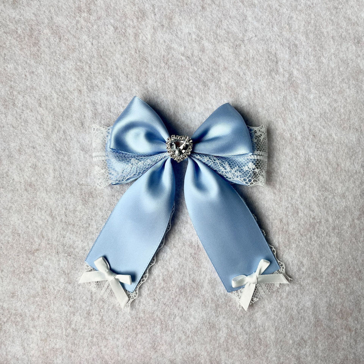 Handmade - Lace Tasseled Bow - Hair Clip or Brooch - detail view 16