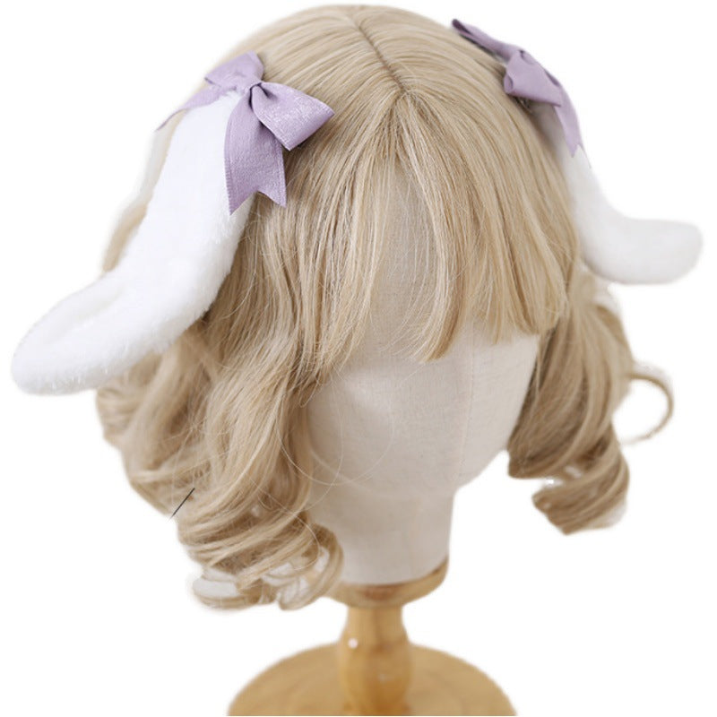 Sweet Ears Lolita Bunny Ear Hair Accessories Lop Bunny Hair Clip Card Soft Girl Lolita Bowknot Lolita Headwear