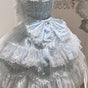 Blue jsk Suspender Skirt+Bow on the back / S