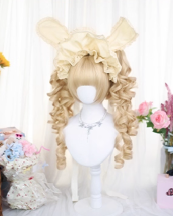 Dalao Home - Blonde Lolita Wig - Detachable Roman Roll Ponytails Wig