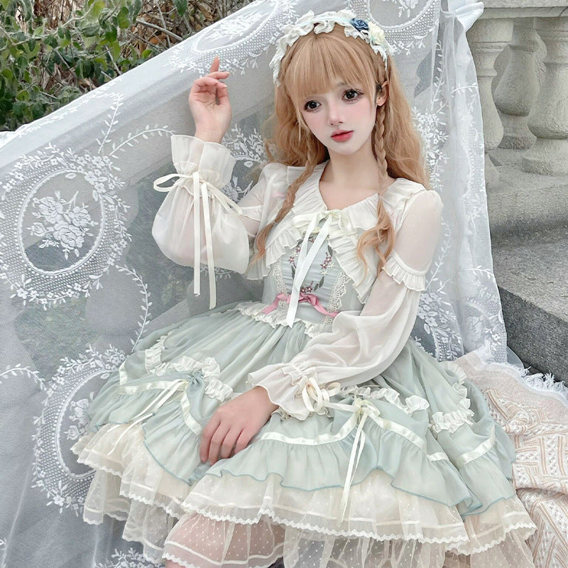 ZhiJinYuan White Lace-Collar Blouse