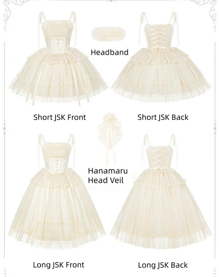 With PUJI - Confession Poem - Classic Lolita Corset JSK Set, Lace & Bows