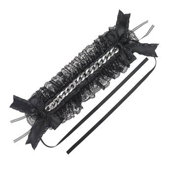 Metal Chain Harajuku Style Hot Girl Headband Lace Japanese Style Lolita Hair Accessories Punk Dark Subculture Niche Hair Accessories