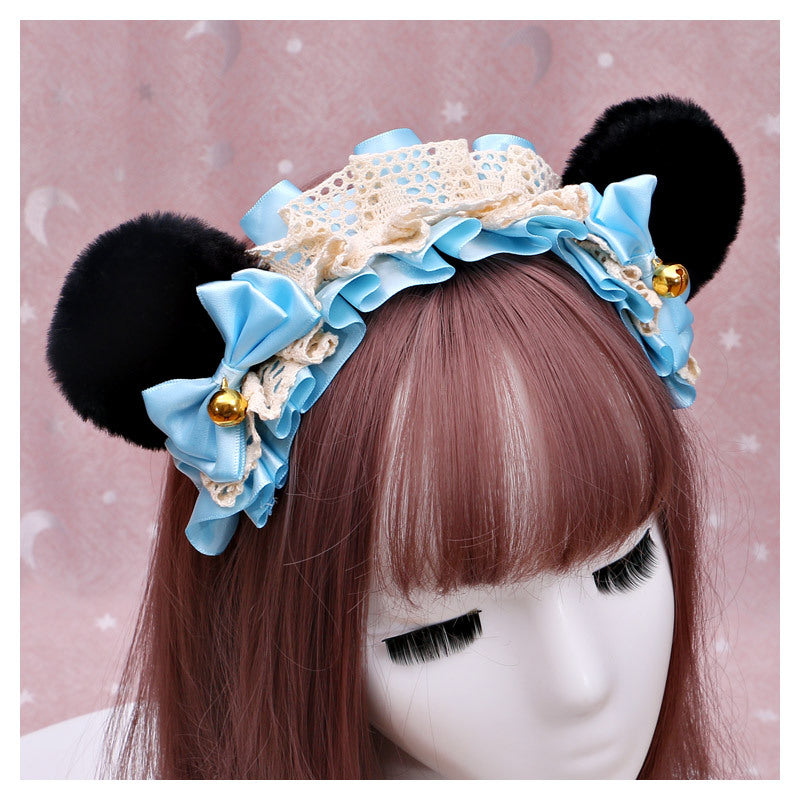 Lolita Lace Bear Ear Headband - Handmade Animal Ear Lolita Hair Accessory