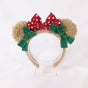 Christmas Red and Green Bear Ear Headband
