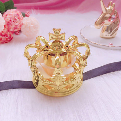 Lolita Crown Hair Accessories Gorgeous Rose Crown Hairband Headdress Golden Crown Hair Clip