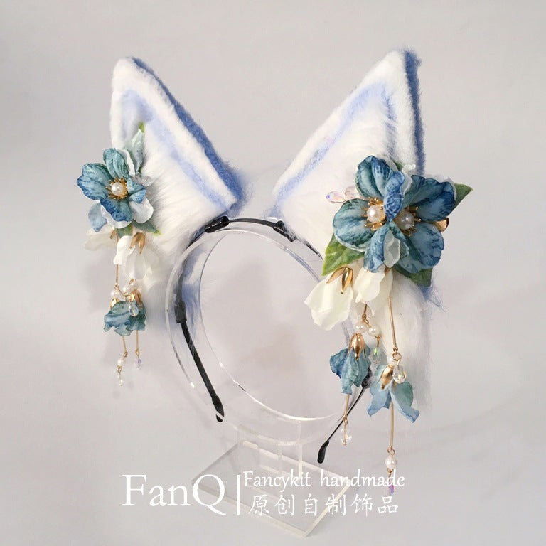 Lolita Fox Ears Bow KC Headband Fairy Bow Animal Ear Headwear Lolita Plush Ear Headband