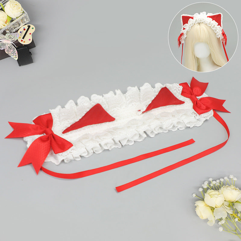 Original Hairband Milk Coffee Sweet Cute Lolita Cat Ear Hairband Bow Hair Clip Kc Japanese Style Lolita Hair Accessories - Lolita Fetch