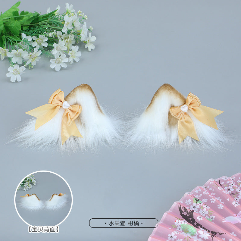 Lolita Hair Accessories In Stock Plush Handmade Multiple Colors Available Party Fashion Accessories Cute Cat Ear Hair Clips