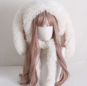 Xiaogui - Kawaii Lolita Plush Rabbit-Eared Hat - Headwear