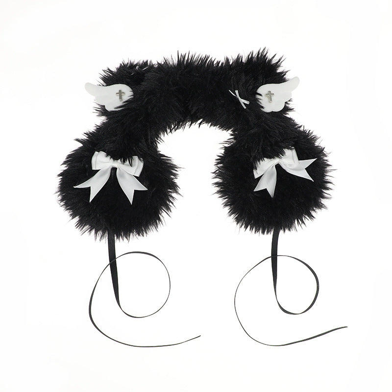 Yang Er Da Meng Original Cute Plush Puppy Ear Muffs for Women Winter Ear Protection Cute Solid Color Warm Cold-Proof Ear Covers - Lolita Fetch