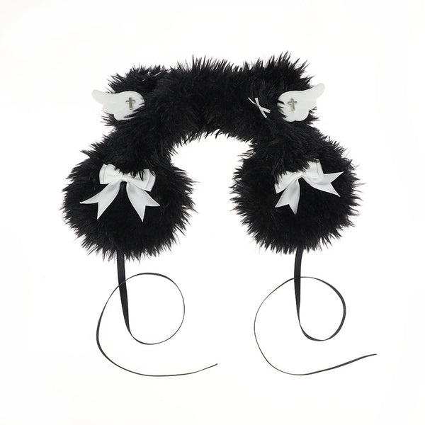 Yang Er Da Meng Original Cute Plush Puppy Ear Muffs for Women Winter Ear Protection Cute Solid Color Warm Cold-Proof Ear Covers - Lolita Fetch