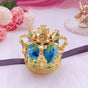 Couronne dorée + Rose bleue