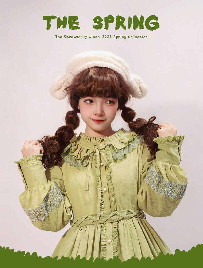 Strawberry Witch - The Spring - Cotton Lolita OP Dress with Long Sleeve