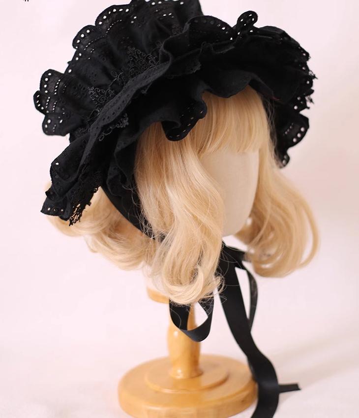 Xiaogui - Classic Lolita Bonnet Lace Elegant - Lolita Hat Headwear