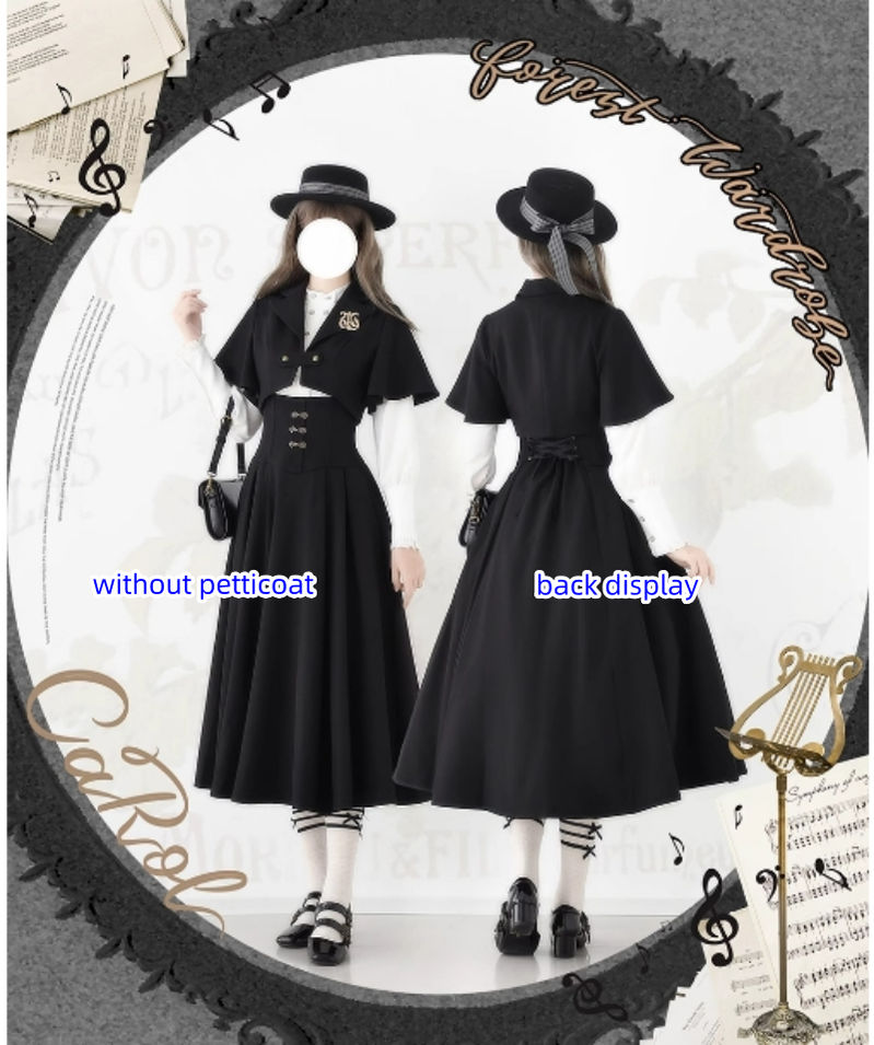 Forest Wardrobe - Vintage Lolita Fishbone Halter SK - Autumn Jacket SK Skirt