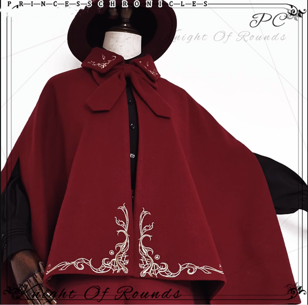Princess Chronicles - Medieval Ouji Lolita Embroidered - Cape Outerwear