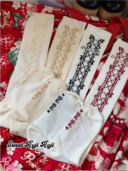 Roji Roji - Classic Lolita Socks Autumn - Mid-calf Cotton Socks Socks