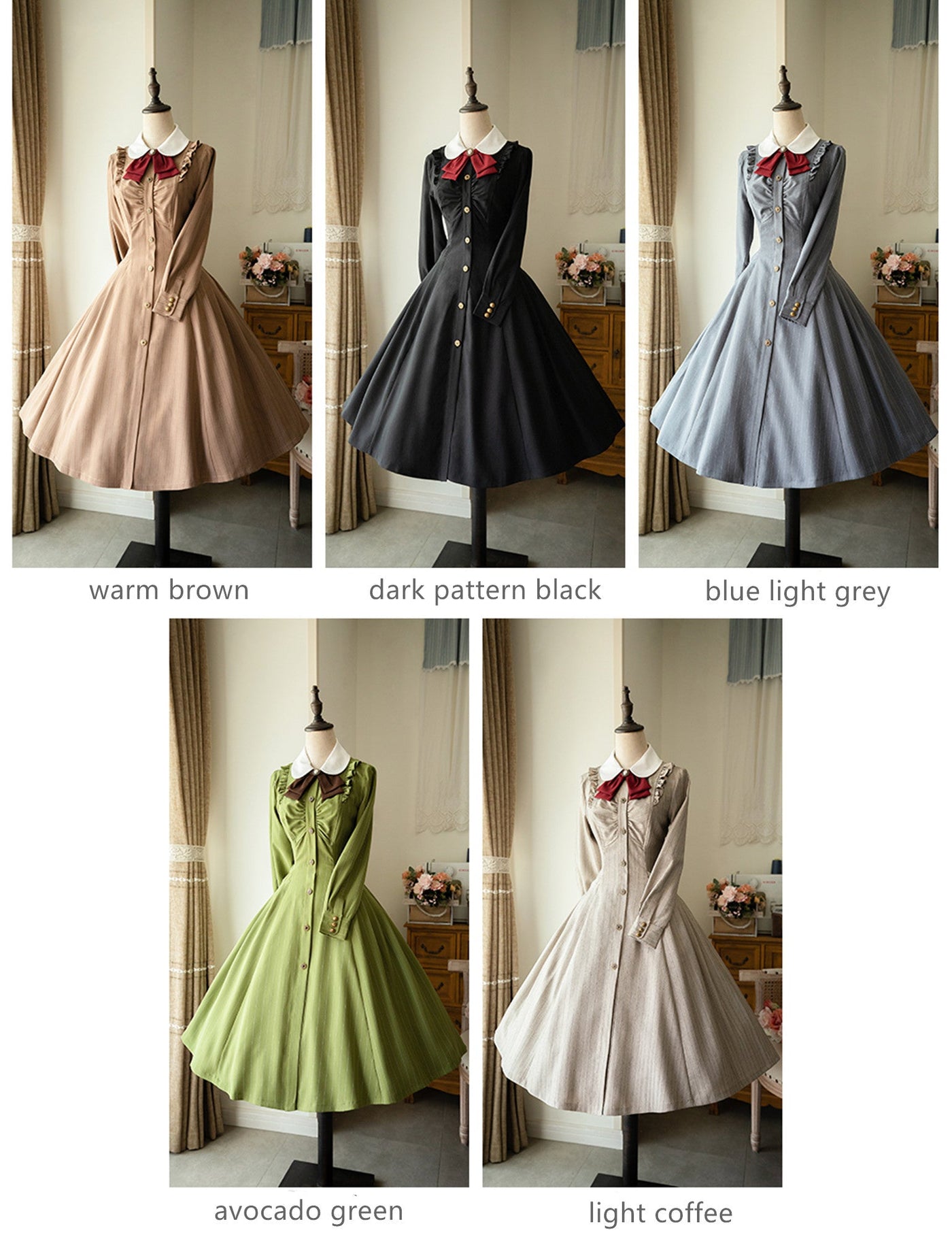 Forest Wardrobe - Winter Lolita Classic Front Open - Stripe OP OP Dress