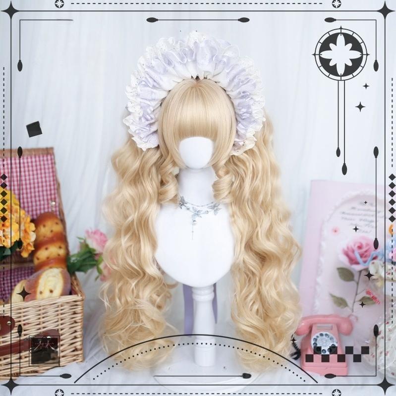 Dalao Home - Blonde Sweet Lolita Wig With Roman - Roll & Double Ponytails Wig