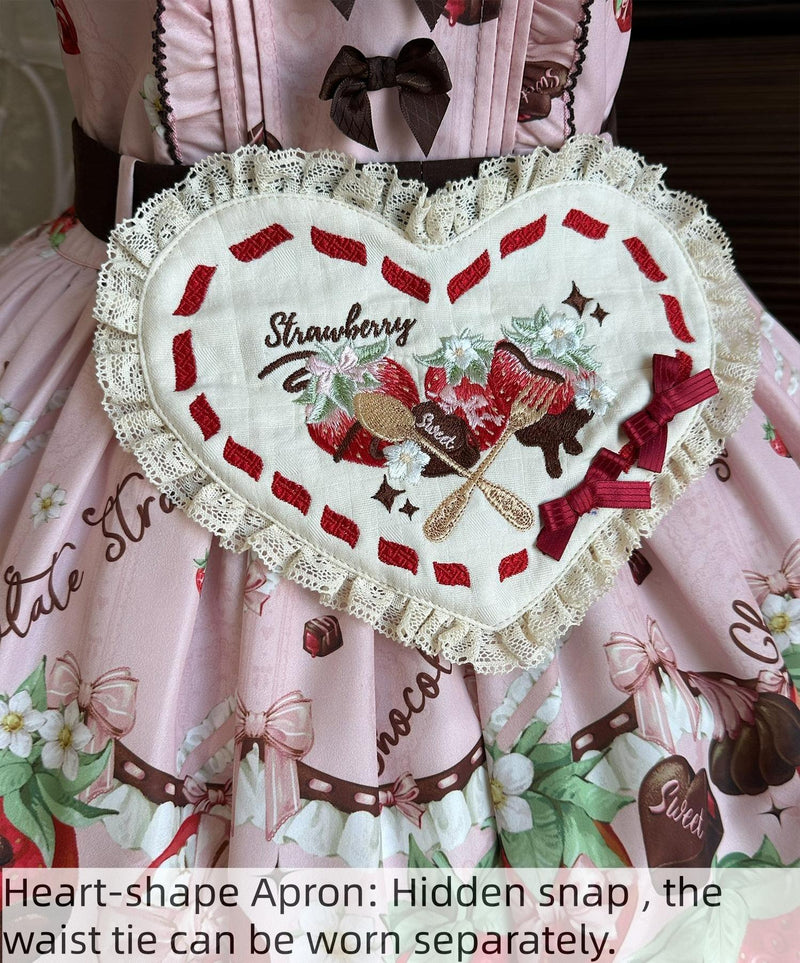 DreamWhale - Strawberry Chocolate Lovers - Sweet Lolita Embroidered Printed Accessory