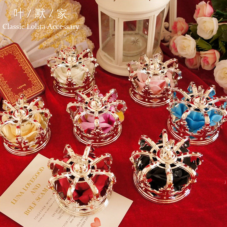 Lolita Tiara King Queen Coronation Gold Silver Rose Cute Lolita COS Crown Tiara - Lolita Fetch