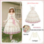 JSK 4-Piece Set (JSK + flat hat + embroidered waist tie + cardigan) / S