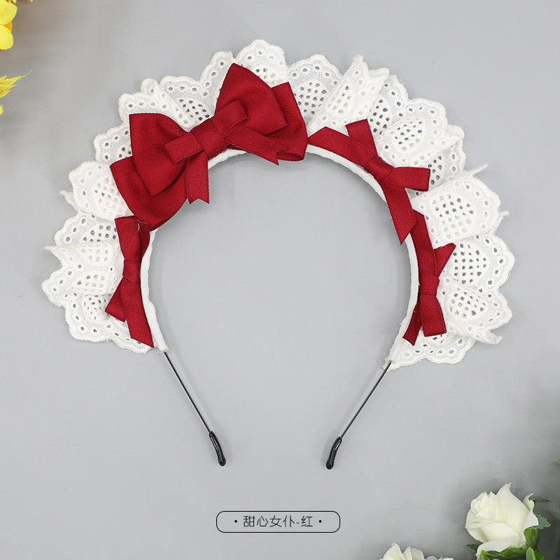 Japanese Style Cute Lace Bow Decoration Lolita Maid Headwear Props Comic Exhibition Accessories Hair Accessories Hairband - Lolita Fetch