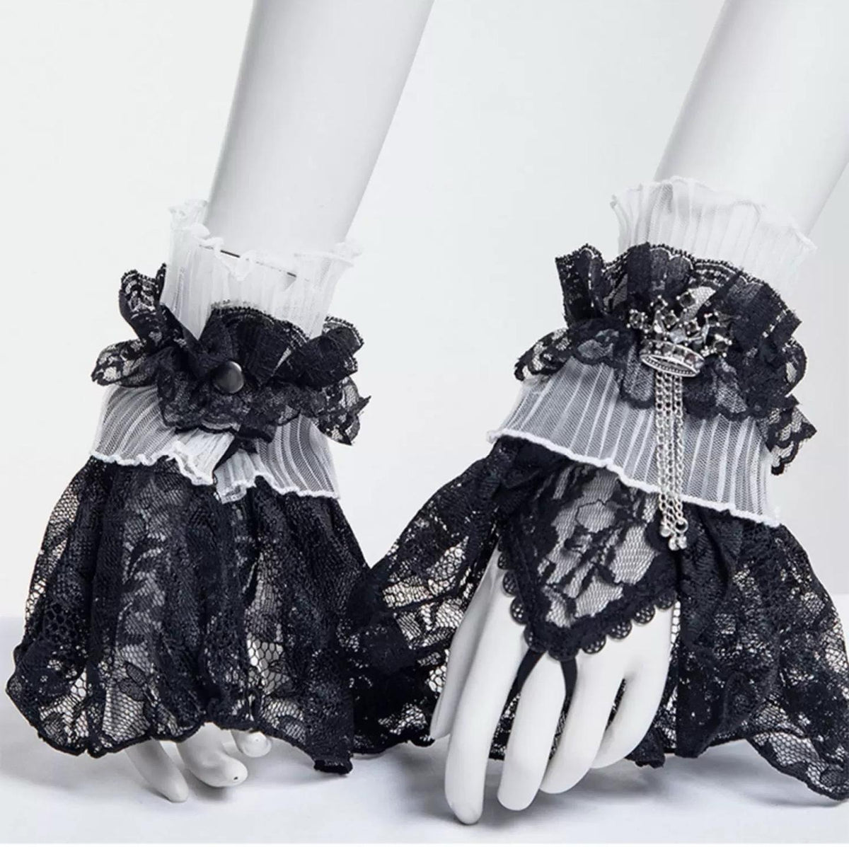 G.L.P - Crown Decoration - Gothic Lolita Lace Cuffs with Crown Details - product detail 7