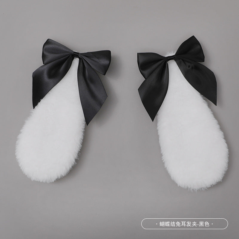 Lolita Lolita Bowknot Lolita Bunny Ear Hair Clip Side Clip Pair Clip Hair Accessory Cartoon Hair Clip - Lolita Fetch