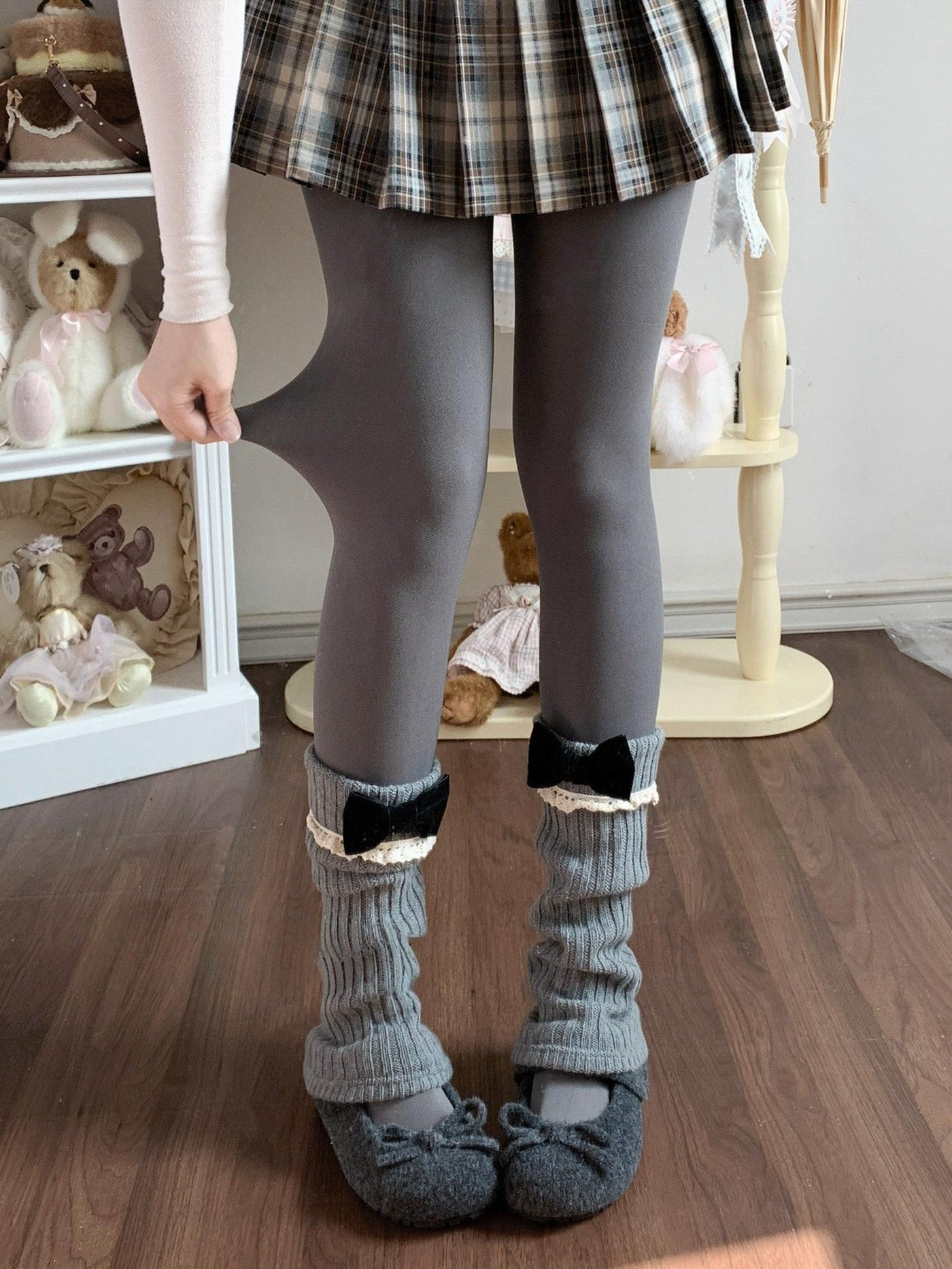 Roji Roji - Daily Lolita Winter Fleece Lining - Pantyhose Socks