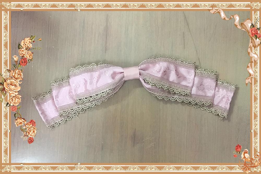 Doll House - Sweet Lolita Accessory Bow Rose Brooch Pink