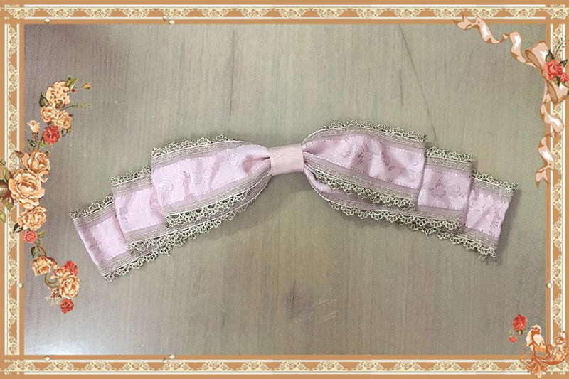 Doll House - Sweet Lolita Accessory Bow Rose Brooch Pink