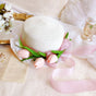 Chapeau de paille tulipe rose