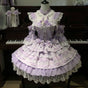 Robe salopette violette + collier violet + manchettes violettes / S