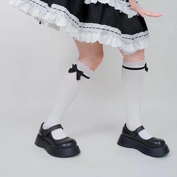 Roji Roji - Spring Bow Lace Sweet Cotton Socks - Socks